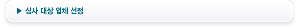 심사 대상 업체 선정